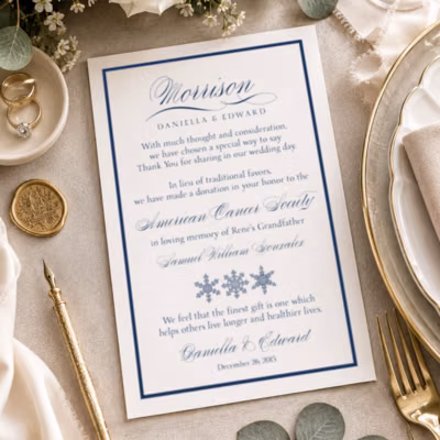 Flat Donation Card